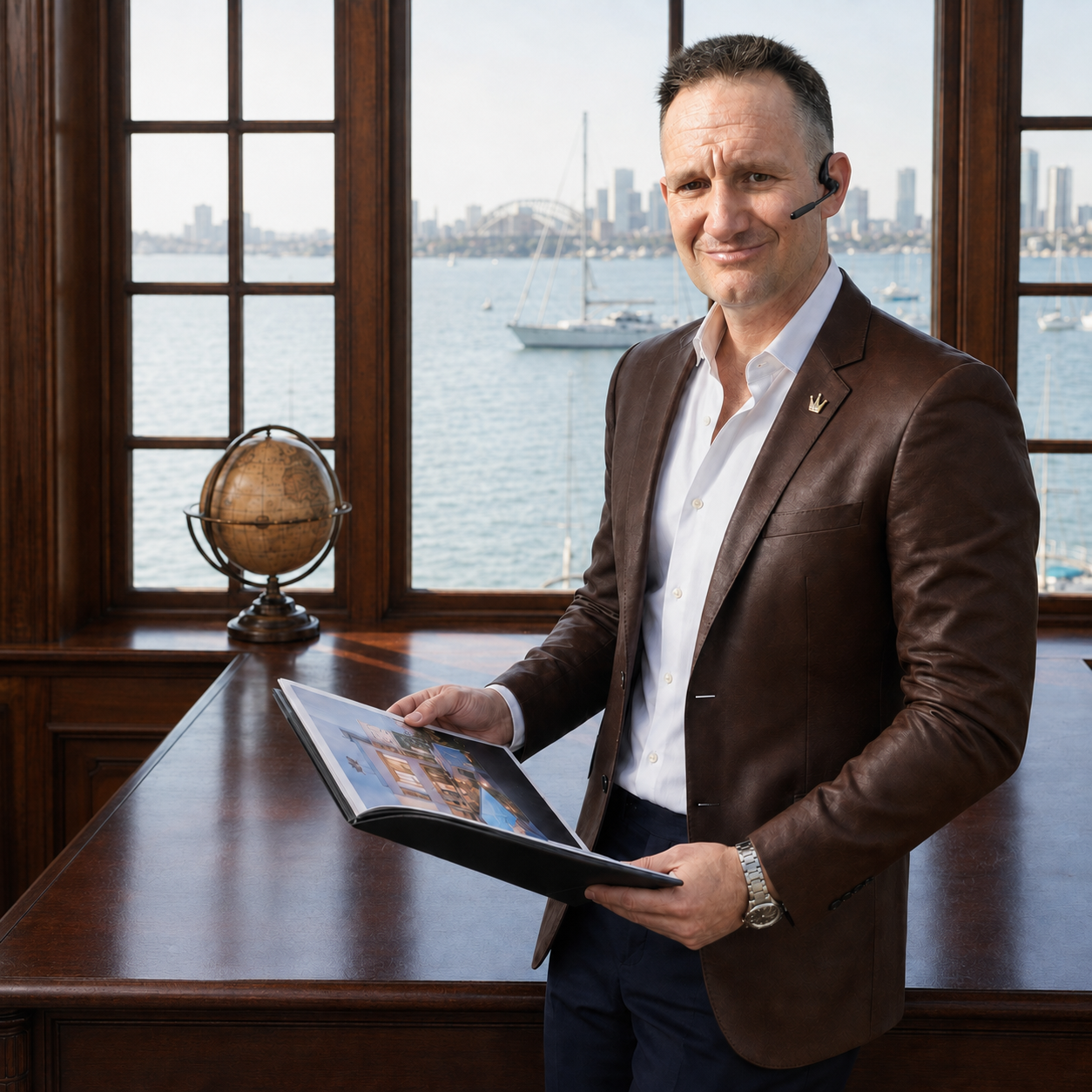 Gabriel Royall reviewing a property portfolio in his office